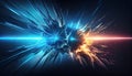 Blue and Cyan Colors of Ã¢â¬â¹Ã¢â¬â¹Energy Beams Futuristic Tech Background AI Generative